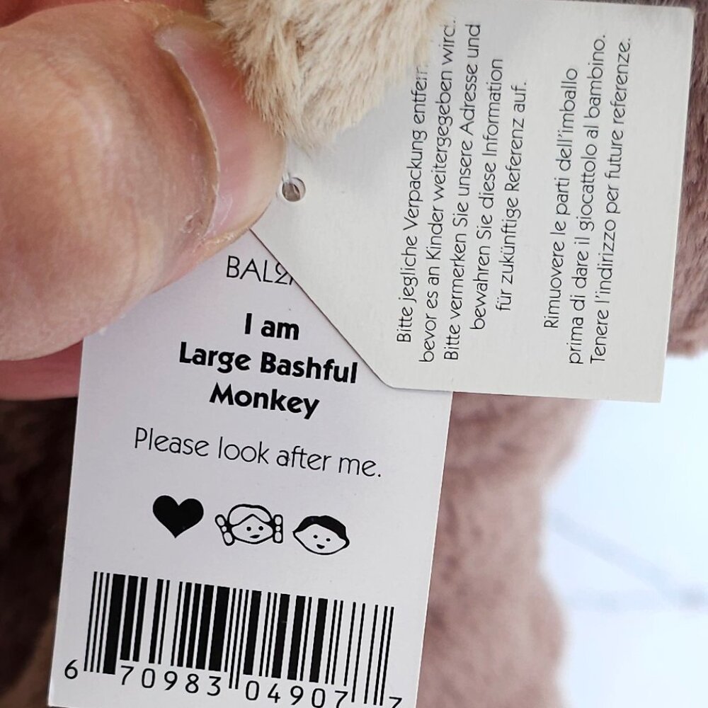 NWT Jellycat Large Bashful Monkey - Picture 2 of 4